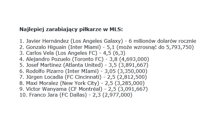 TOP 10 NAJLEPIEJ ZARABIAJĄCYCH piłkarzy w MLS!